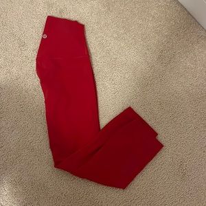 red lulu leggings